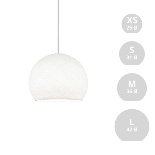 Φωτιστικό Μπάλα Dome από νήμα πολυεστέρα - 100% χειροποίητο - XS - Λευκό Creative Cables