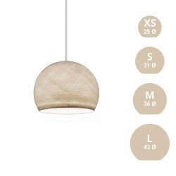 Φωτιστικό Μπάλα Dome από νήμα πολυεστέρα - 100% χειροποίητο - XS - Εκρού Μπεζ Creative Cables
