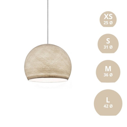 Φωτιστικό Μπάλα Dome από νήμα πολυεστέρα - 100% χειροποίητο - XS - Εκρού Μπεζ Creative Cables