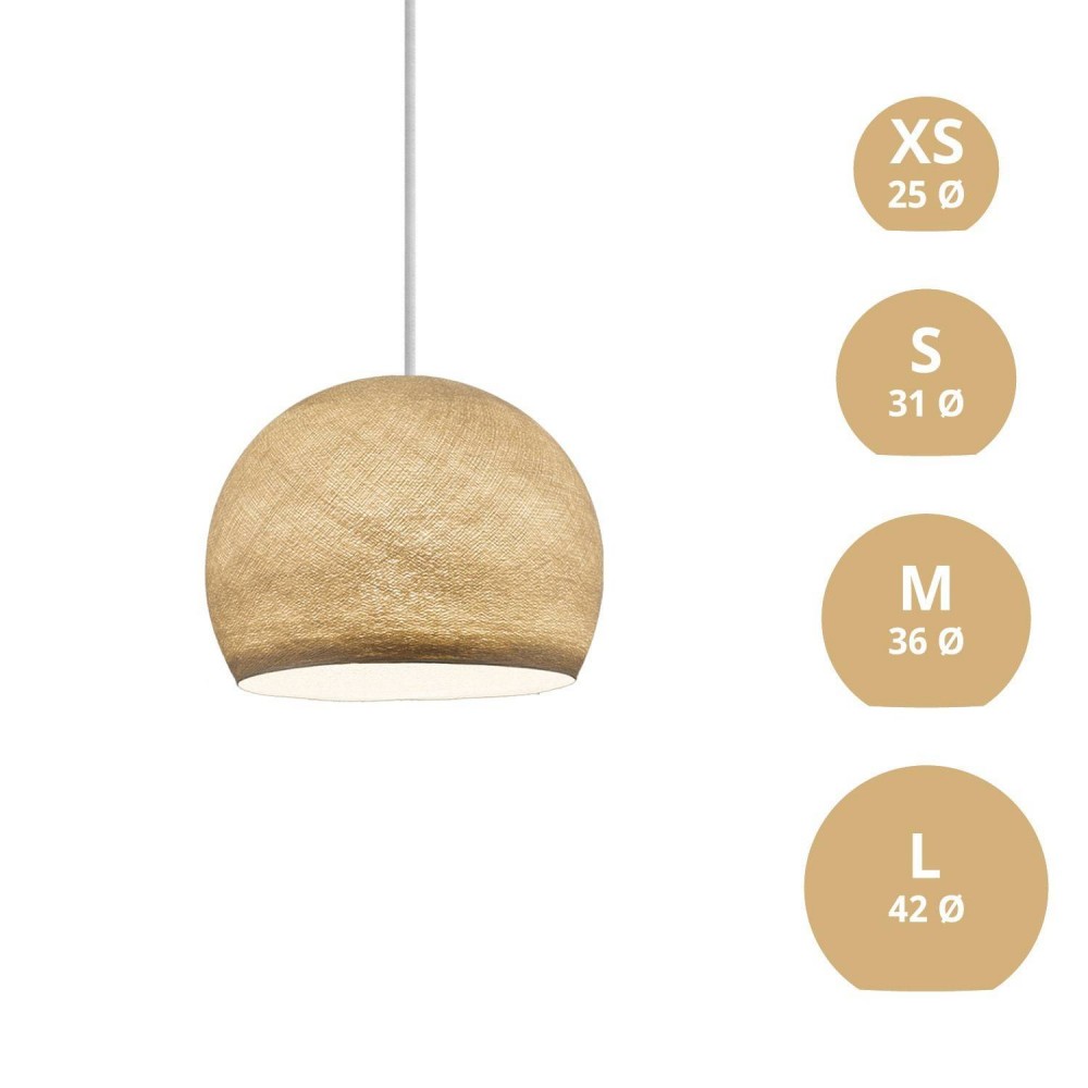 Φωτιστικό Μπάλα Dome από νήμα πολυεστέρα - 100% χειροποίητο - XS - Μπεζ Της Άμμου Creative Cables