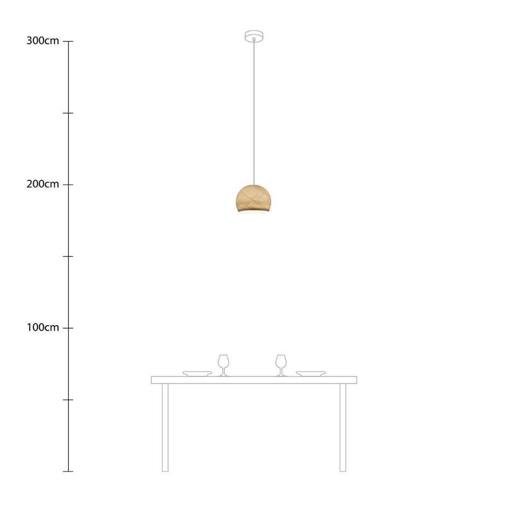 Φωτιστικό Μπάλα Dome από νήμα πολυεστέρα - 100% χειροποίητο - XS - Μπεζ Της Άμμου Creative Cables