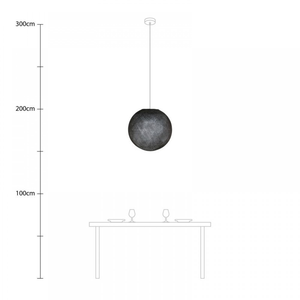 Φωτιστικό Σφαίρα Light Χειροποίητο από νήμα XL 50cm Γκρι Ανθρακί - Creative Cables