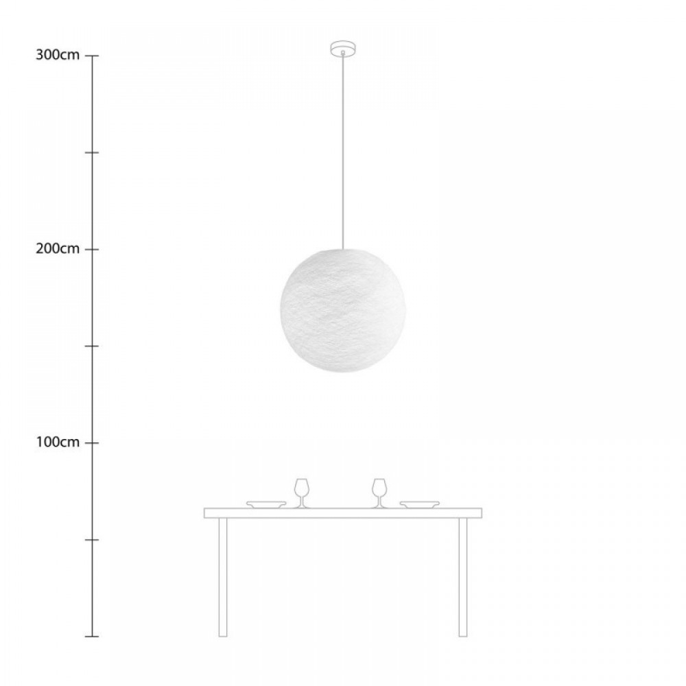 Φωτιστικό Σφαίρα Light Χειροποίητο από νήμα XXL 67cm Λευκό - Creative Cables