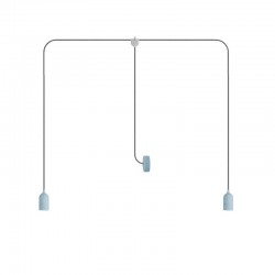 Κρεμαστό φωτιστικό Εξωτερικού Χώρου T-Snake EIVA 2-φωτο IP65 με ροζέτα Απαλό Γαλάζιο - Creative Cables