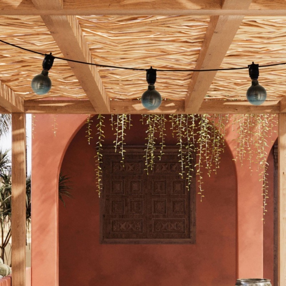 Γιρλάντα Εξωτερικού Χώρου EIVA με 3 λάμπες και ροζέτα Μαύρο - Creative Cables