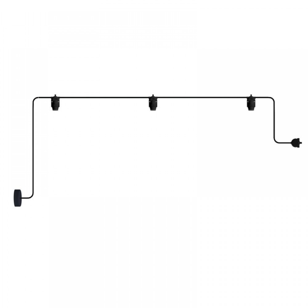 Γιρλάντα Εξωτερικού Χώρου EIVA με 3 λάμπες και ροζέτα Μαύρο - Creative Cables