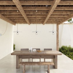 Κρεμαστό φωτιστικό Εξωτερικού Χώρου E-Snake EIVA 3-φωτο IP65 με καπέλα και ροζέτα Λευκό - Creative Cables