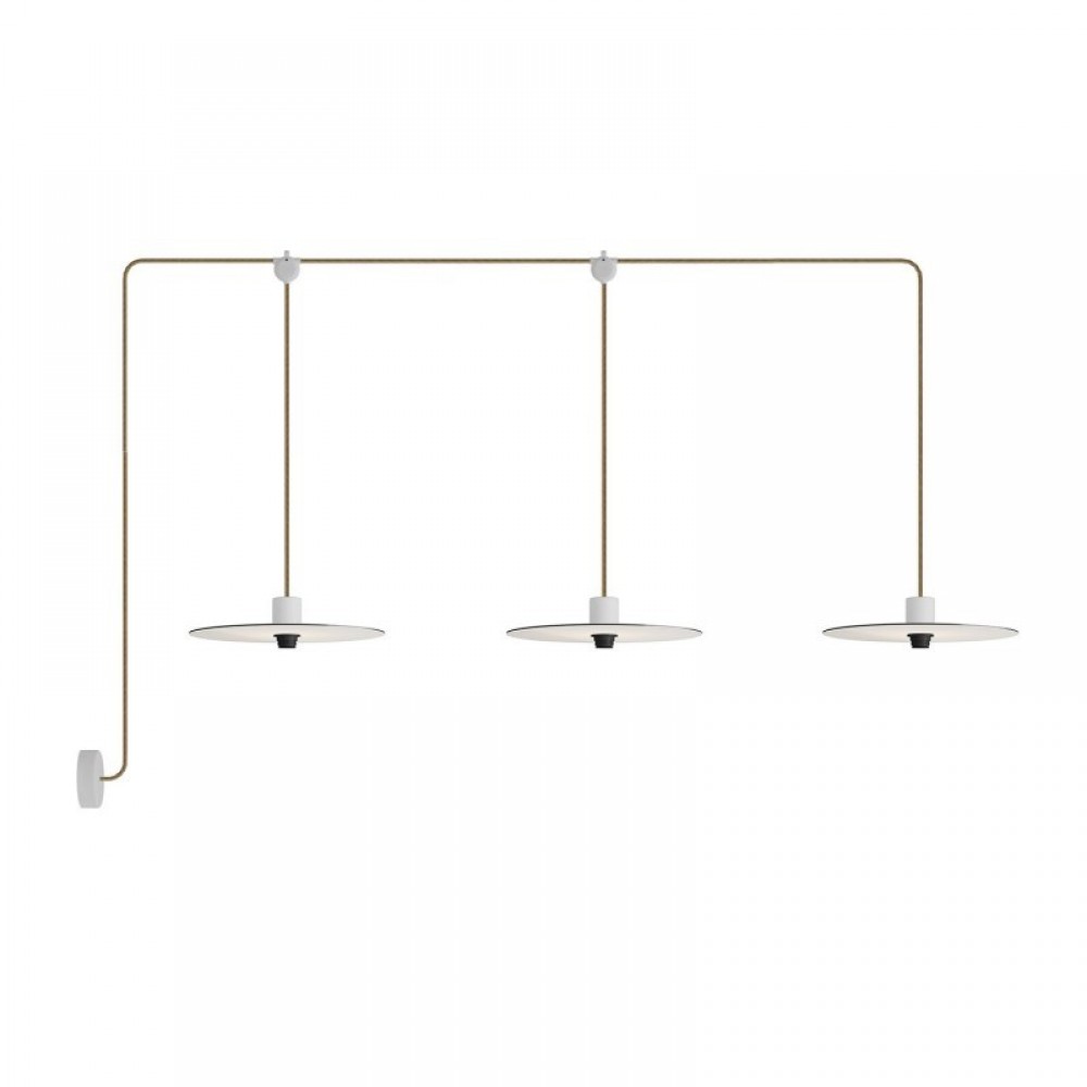 Κρεμαστό φωτιστικό Εξωτερικού Χώρου E-Snake EIVA 3-φωτο IP65 με καπέλα και ροζέτα Λευκό - Creative Cables