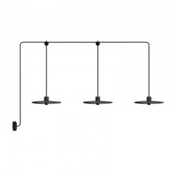 Κρεμαστό φωτιστικό Εξωτερικού Χώρου E-Snake EIVA 3-φωτο IP65 με καπέλα και ροζέτα Μαύρο - Creative Cables