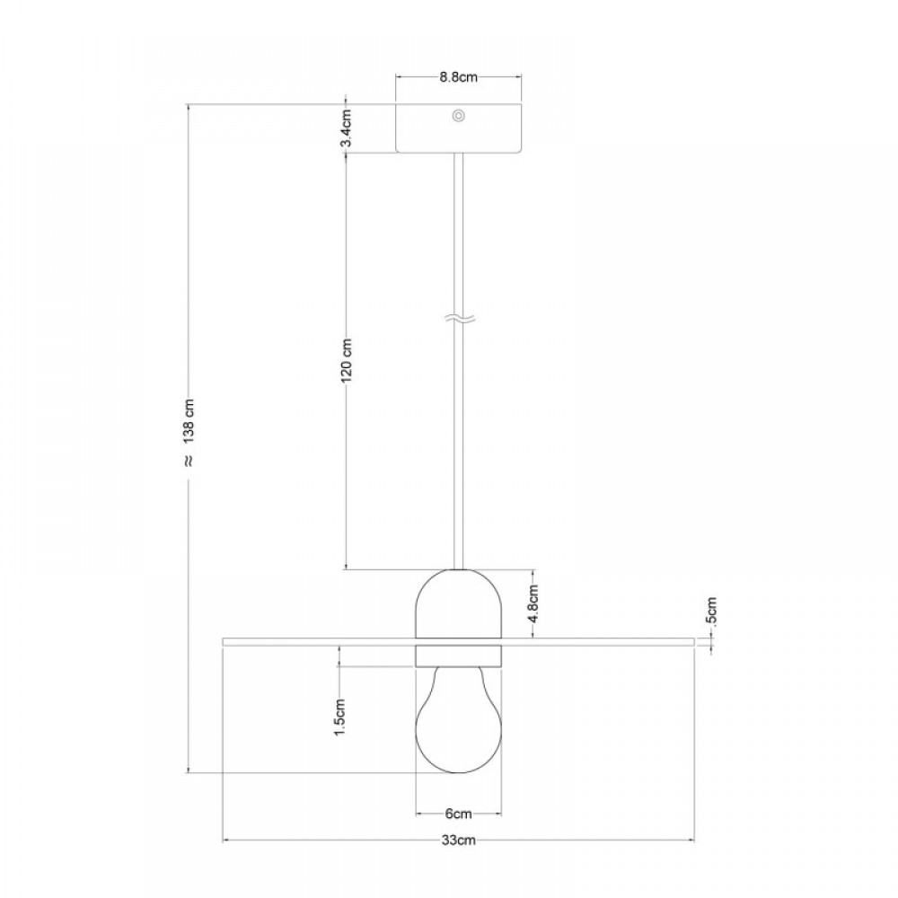 Ξύλινο κρεμαστό φωτιστικό με υφασμάτινο καλώδιο και καπέλο UFO - Creative Cables