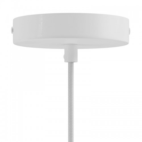 Κρεμαστό φωτιστικό με υφασμάτινο καλώδιο και μεταλλικό καπέλο Swing Pastel Πετρόλ - Made in Italy - Creative Cables