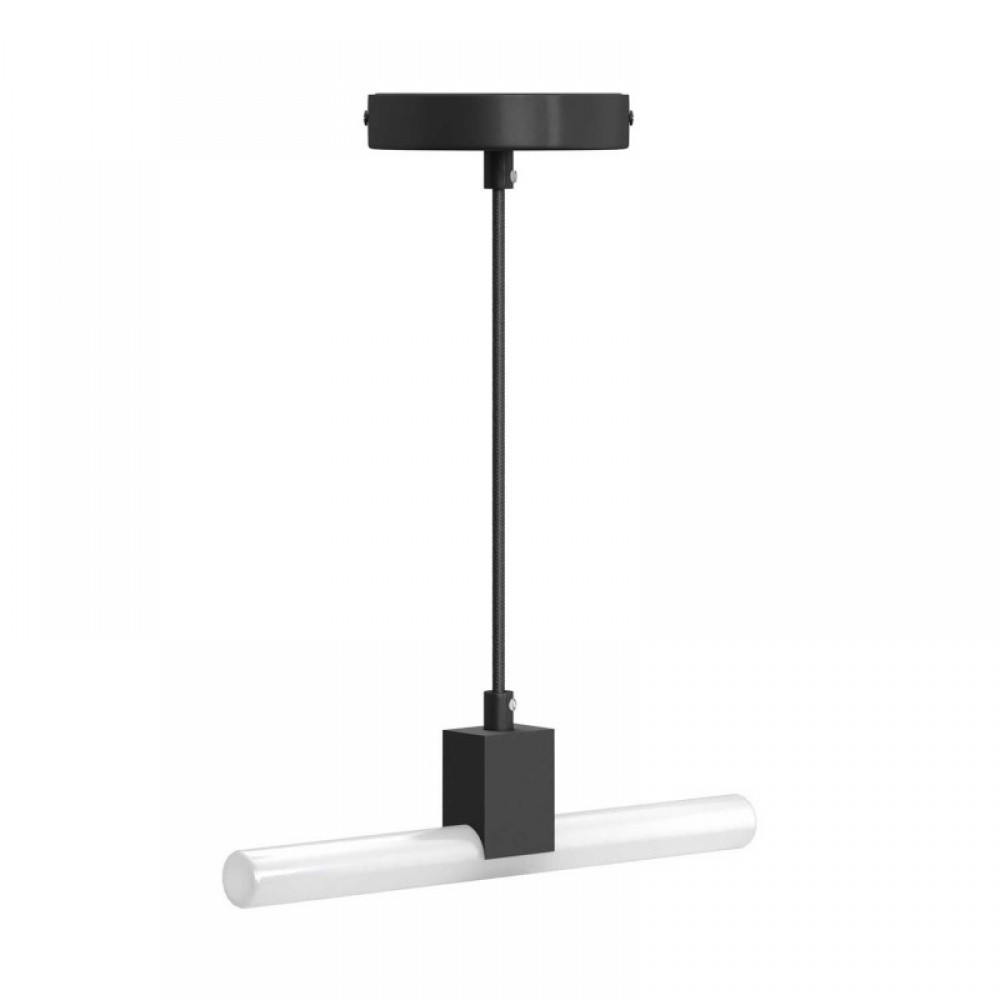 Κρεμαστό Φωτιστικό με Ντουί Linestra S14d Σειρά Syntax Και Μαύρο Υφασμάτινο Καλώδιο RM04 - Creative Cables