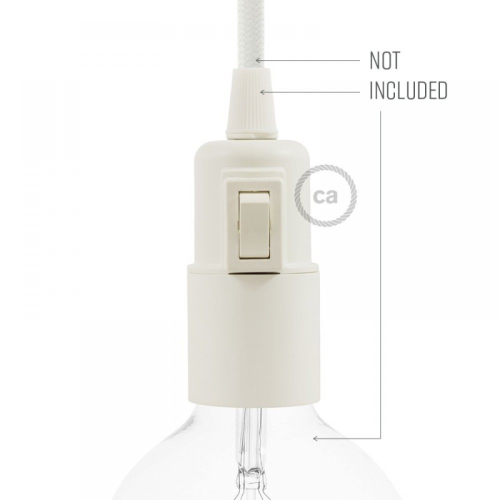 Ντουί Θερμοπλαστικό Ε27 με διακόπτη Λευκό - Creative Cables