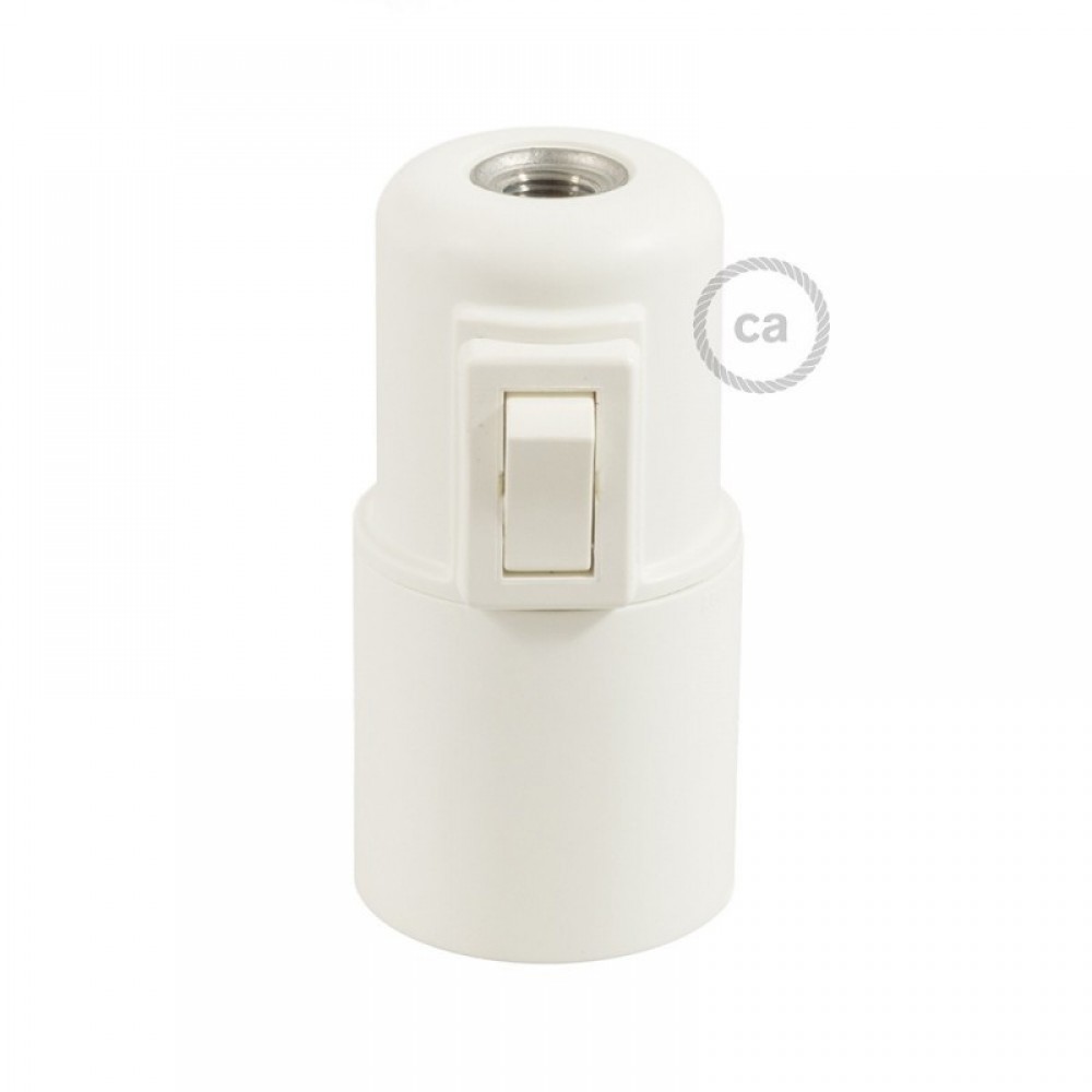 Ντουί Θερμοπλαστικό Ε27 με διακόπτη Λευκό - Creative Cables