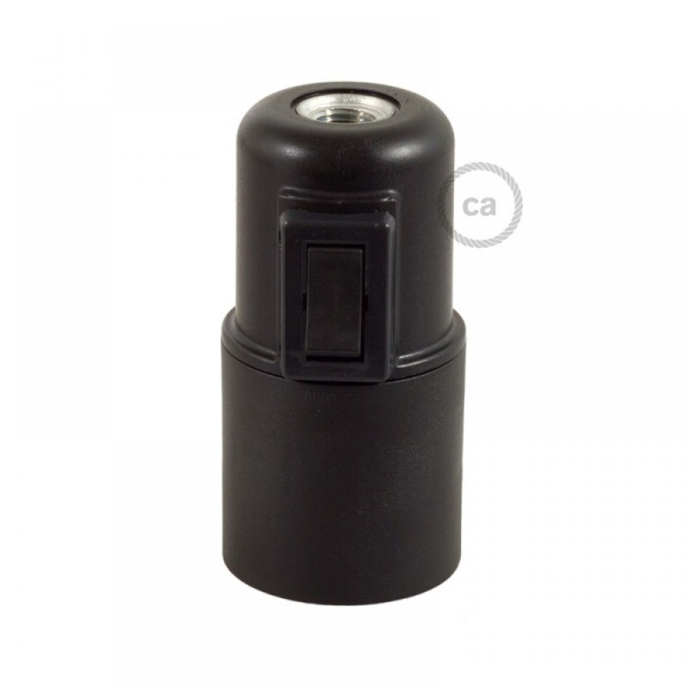 Ντουί Θερμοπλαστικό Ε27 με διακόπτη Μαύρο - Creative Cables