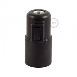 Ντουί Θερμοπλαστικό Ε27 με διακόπτη Μαύρο - Creative Cables