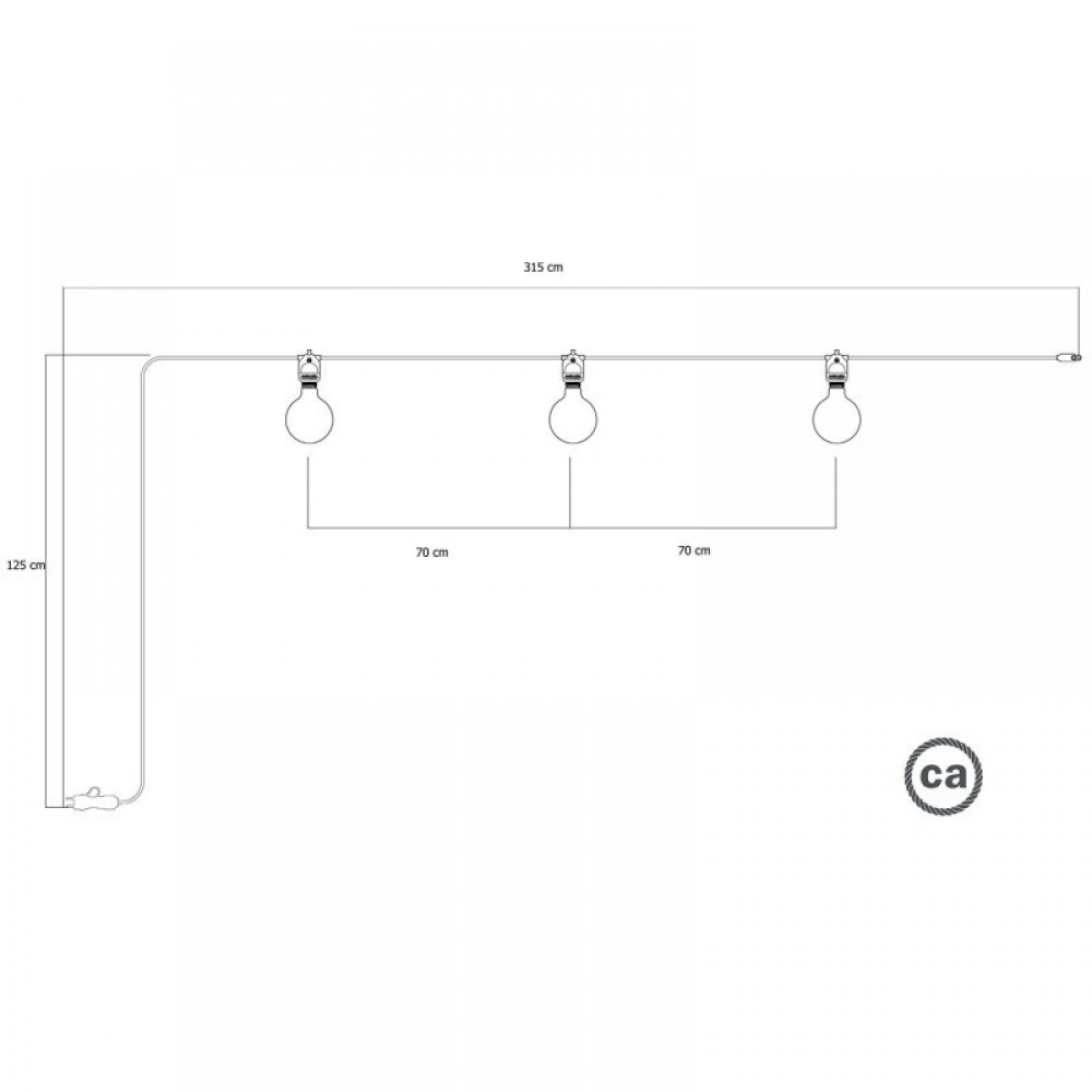 Γιρλάντα Εξωτερικού Χώρου EIVA με 3 λάμπες και φις - Λευκό - Creative Cables