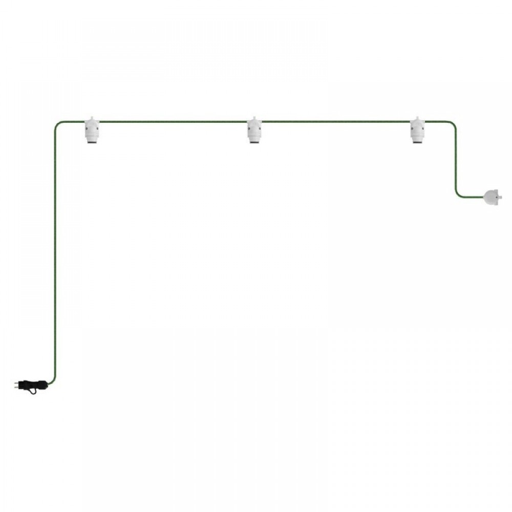 Γιρλάντα Εξωτερικού Χώρου EIVA με 3 λάμπες και φις - Λευκό - Creative Cables