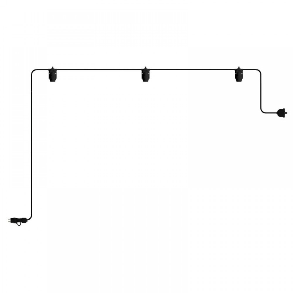 Γιρλάντα Εξωτερικού Χώρου EIVA με 3 λάμπες και φις - Μαύρο - Creative Cables