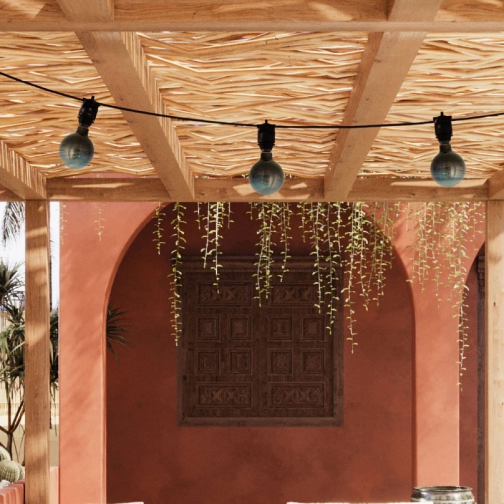 Γιρλάντα Εξωτερικού Χώρου EIVA με 3 λάμπες και φις - Μαύρο - Creative Cables