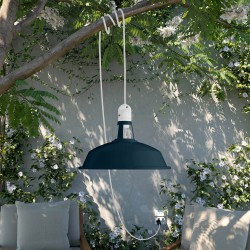 Φορητό Φωτιστικό Εξωτερικού Χώρου Snake με Καπέλο Harbour, 5m υφασμάτινο καλώδιο, IP65 αδιάβροχο ντουί και σούκο - Πετρόλ - Creative Cables