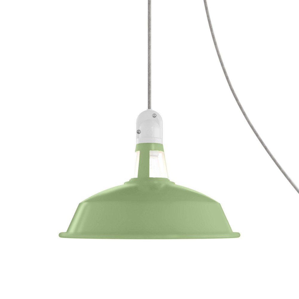 Φορητό Φωτιστικό Εξωτερικού Χώρου Snake με Καπέλο Harbour, 5m υφασμάτινο καλώδιο, IP65 αδιάβροχο ντουί και σούκο - Απαλό Πράσινο - Creative Cables