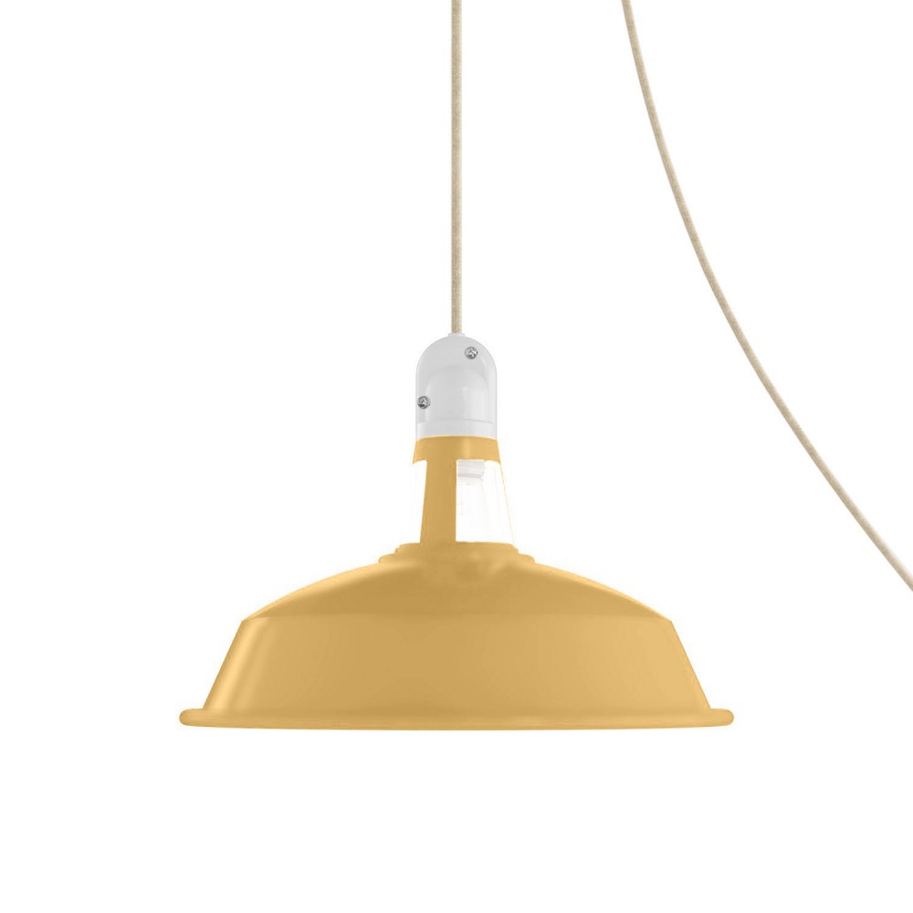 Φορητό Φωτιστικό Εξωτερικού Χώρου Snake με Καπέλο Harbour, 5m υφασμάτινο καλώδιο, IP65 αδιάβροχο ντουί και σούκο - Μουσταρδί - Creative Cables