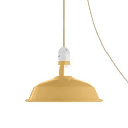 Φορητό Φωτιστικό Εξωτερικού Χώρου Snake με Καπέλο Harbour, 5m υφασμάτινο καλώδιο, IP65 αδιάβροχο ντουί και σούκο - Μουσταρδί - Creative Cables