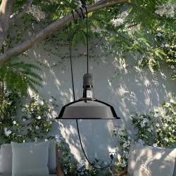 Φορητό Φωτιστικό Εξωτερικού Χώρου Snake με Καπέλο Harbour, 5m υφασμάτινο καλώδιο, IP65 αδιάβροχο ντουί και σούκο - Μαύρο - Creative Cables