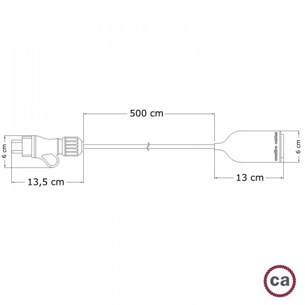 Φωτιστικό Εξωτερικού Χώρου Snake Eiva Wi-Fi, με 5m καλώδιο, στεγανό ντουί IP65 και smart λάμπα - Ροζ παστέλ - Creative Cables