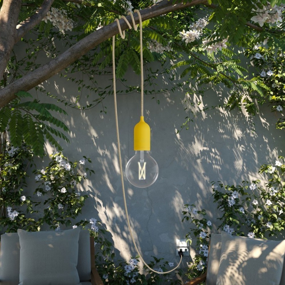 Φωτιστικό Εξωτερικού Χώρου Snake Eiva Wi-Fi, με 5m καλώδιο, στεγανό ντουί IP65 και smart λάμπα - Μουσταρδί - Creative Cables