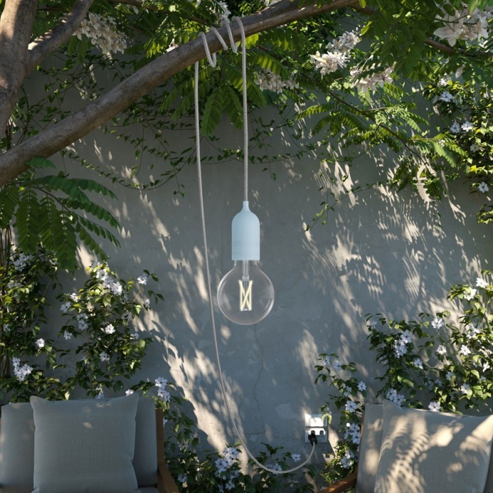 Φωτιστικό Εξωτερικού Χώρου Snake Eiva Wi-Fi, με 5m καλώδιο, στεγανό ντουί IP65 και smart λάμπα - Απαλό Γαλάζιο - Creative Cables