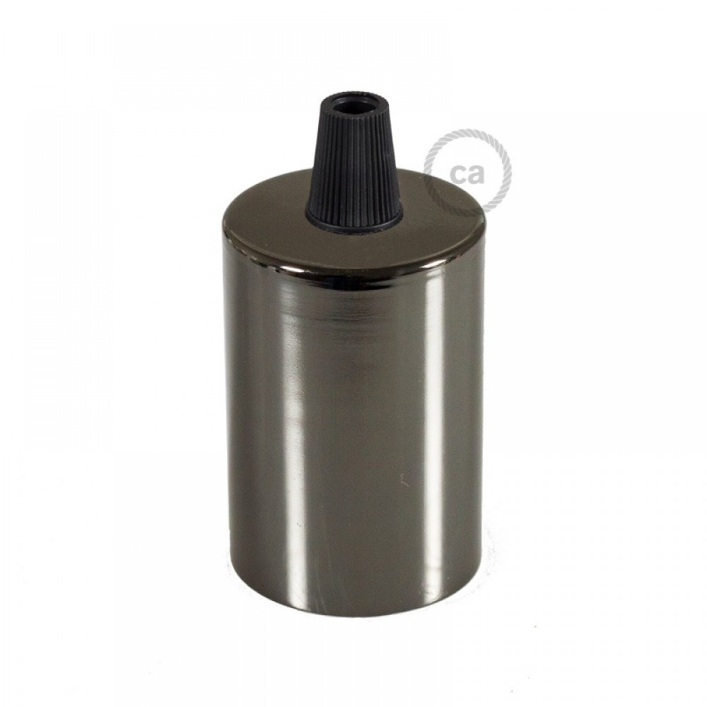 Ντουί Μεταλλικό Πλακέ E27, Ανθρακί Με Στήριγμα Καλωδίου - Creative Cables