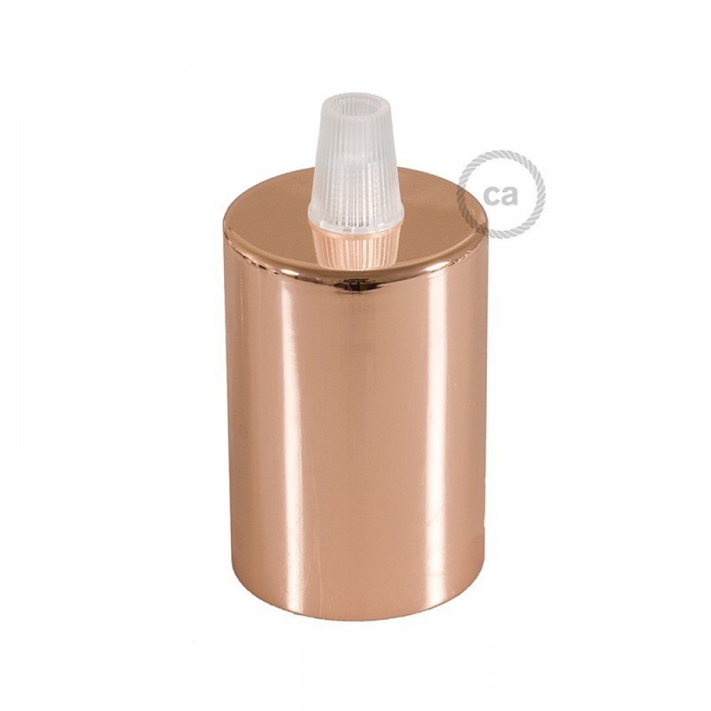 Ντουί Μεταλλικό Πλακέ E27, Χάλκινο Με Στήριγμα Καλωδίου - Creative Cables