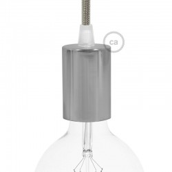 Ντουί Μεταλλικό Πλακέ E27, Χρώμιο Με Στήριγμα Καλωδίου - Creative Cables