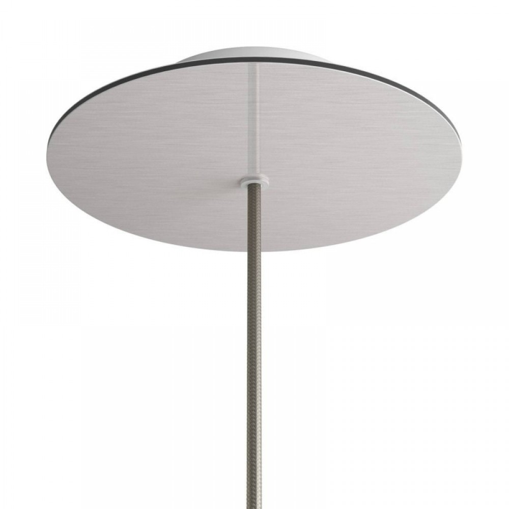 Ροζέτα Rose-One 200mm Στρογγυλή με 1 Τρύπα Σε Νικέλ Ματ Dibond Σχέδιο - Creative Cables