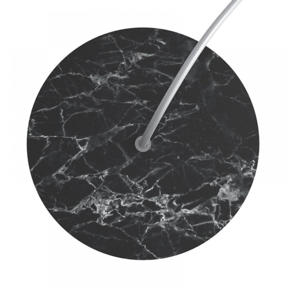 Ροζέτα Rose-One 200mm Στρογγυλή με 1 Τρύπα Σε Μαύρο Μάρμαρο Σχέδιo - Creative Cables