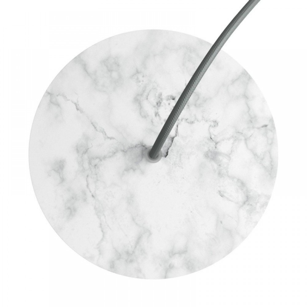 Ροζέτα Rose-One 200mm Στρογγυλή με 1 Τρύπα Σε Λευκό Μάρμαρο Σχέδιο - Creative Cables