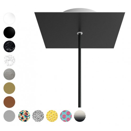 Ροζέτα Rose-One 200mm Τετράγωνη με 1 Τρύπα Σε Triangle Σχέδιo - Creative Cables