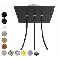 Ροζέτα Rose-One 200mm Τετράγωνη με 3 Τρύπες Στην Σειρά Σε Πορτοκάλια Σχέδιo - Creative Cables