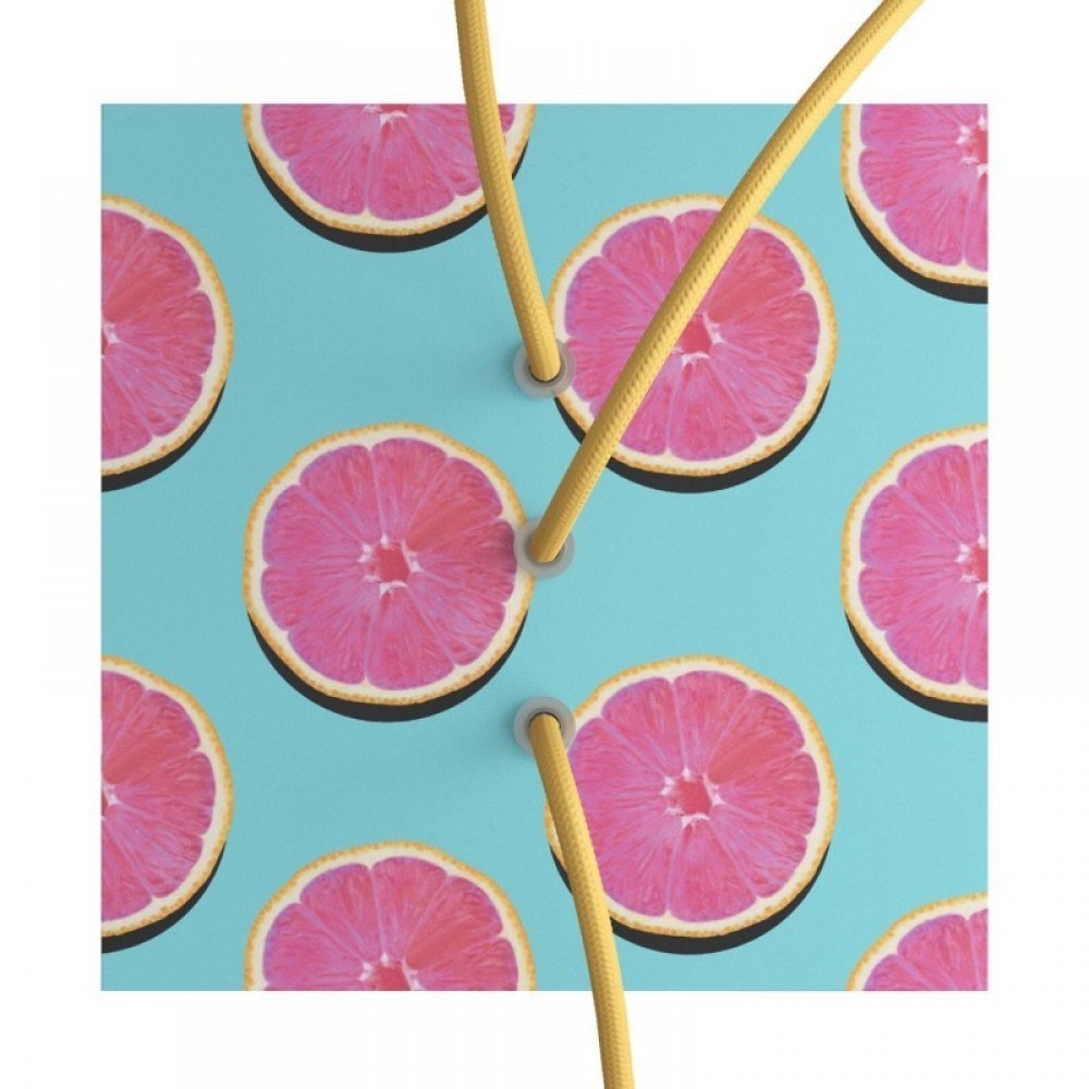 Ροζέτα Rose-One 200mm Τετράγωνη με 3 Τρύπες Στην Σειρά Σε Πορτοκάλια Σχέδιo - Creative Cables