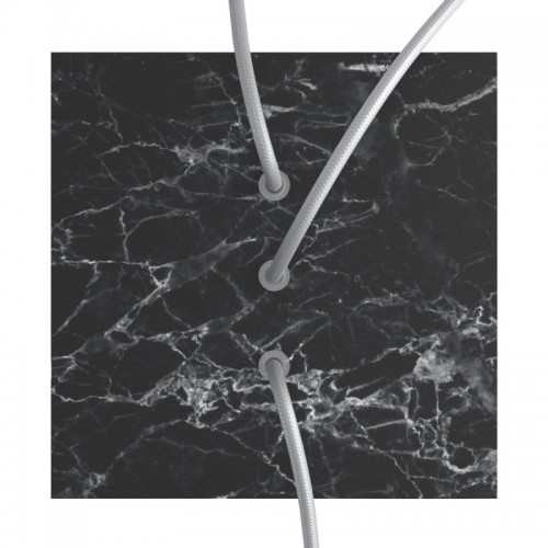 Ροζέτα Rose-One 200mm Τετράγωνη με 3 Τρύπες Στην Σειρά Σε Μαύρο Μάρμαρο Σχέδιo - Creative Cables