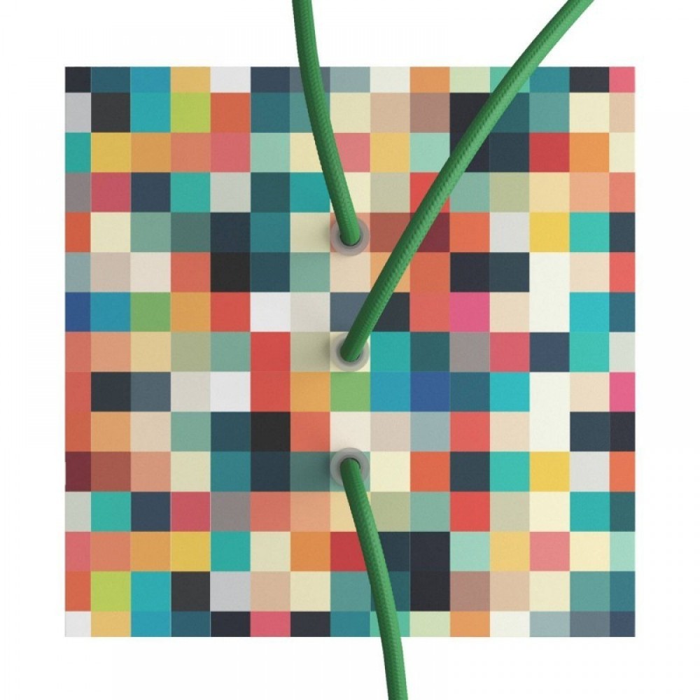 Ροζέτα Rose-One 200mm Τετράγωνη με 3 Τρύπες Στην Σειρά Σε Palette Σχέδιo - Creative Cables