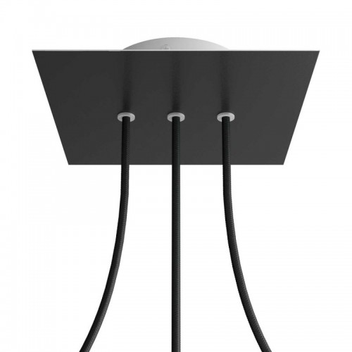 Ροζέτα Rose-One 200mm Τετράγωνη με 3 Τρύπες Στην Σειρά Σε Triangle Σχέδιo - Creative Cables