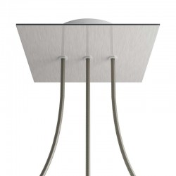 Ροζέτα Rose-One 200mm Τετράγωνη με 3 Τρύπες Στην Σειρά Σε Νικέλ Ματ Dibond Σχέδιo - Creative Cables