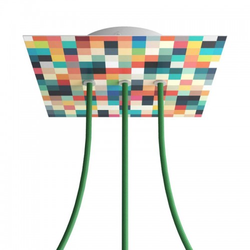 Ροζέτα Rose-One 200mm Τετράγωνη με 3 Τρύπες Στην Σειρά Σε Triangle Σχέδιo - Creative Cables