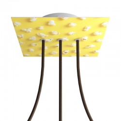 Ροζέτα Rose-One 200mm Τετράγωνη με 3 Τρύπες Στην Σειρά Σε Pop-Corn Σχέδια - Creative Cables