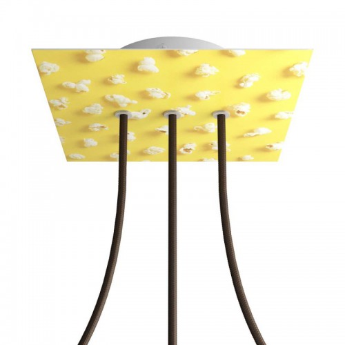 Ροζέτα Rose-One 200mm Τετράγωνη με 3 Τρύπες Στην Σειρά Σε Triangle Σχέδιo - Creative Cables