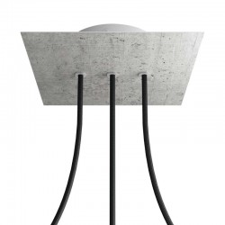 Ροζέτα Rose-One 200mm Τετράγωνη με 3 Τρύπες Στην Σειρά Σε Τσιμέντο Σχέδιo - Creative Cables