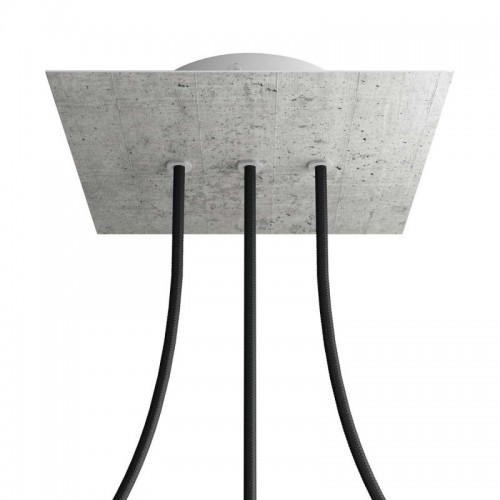 Ροζέτα Rose-One 200mm Τετράγωνη με 3 Τρύπες Στην Σειρά Σε Τσιμέντο Σχέδιo - Creative Cables